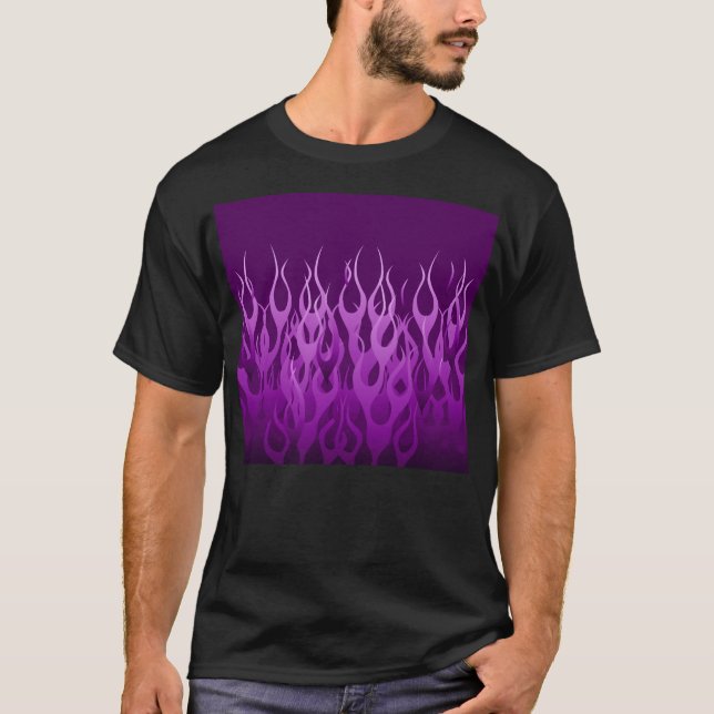Lila Racing-Flammen T-Shirt (Vorderseite)