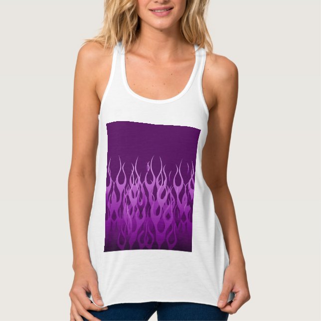 Lila Racing-Flammen Tank Top (Vorderseite)
