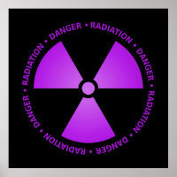 Lila Radiationssymbol-Poster