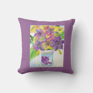 Lila Rahmen Bouquet mit violetten Blumen Kissen