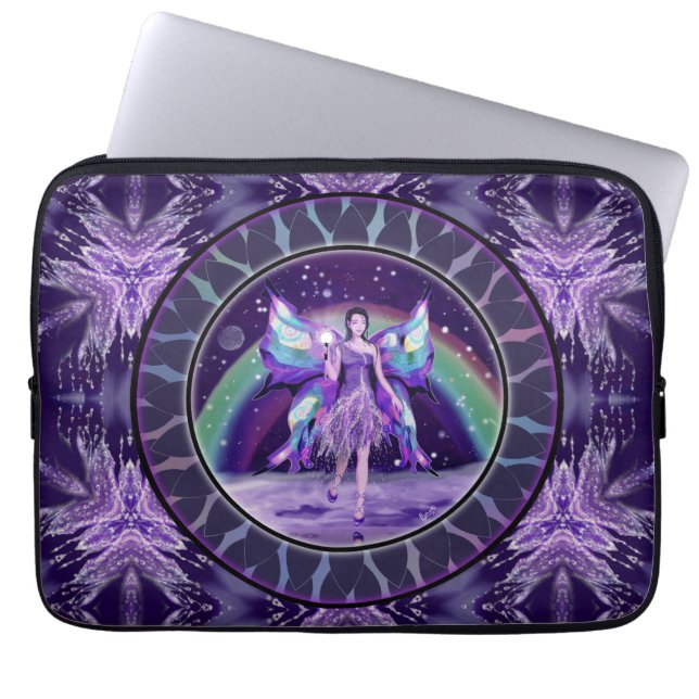 Lila Rain Fairy Laptopschutzhülle (Vorderseite)