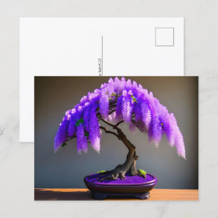 Lila Rain Wisteria Bonsai, Postüberquerung Postkarte