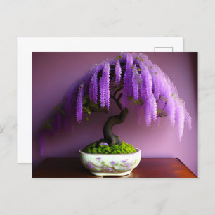 Lila Rain Wisteria Bonsai, Postüberquerung Postkarte