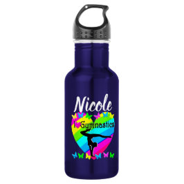 LILA RAINBOW I LIEBE GYMNASTICS-DESIGN EDELSTAHLFLASCHE