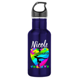 LILA RAINBOW I LIEBE GYMNASTICS-DESIGN EDELSTAHLFLASCHE