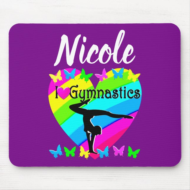 LILA RAINBOW I LIEBE GYMNASTICS-DESIGN MOUSEPAD (Vorne)