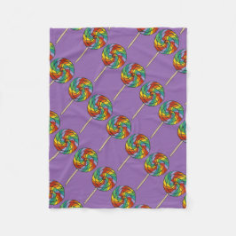 Lila Rainbow Lollipop Sweet Lolly Candy Fleecedecke