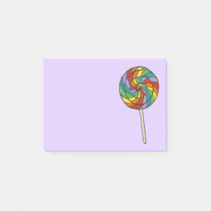 Lila Rainbow Lollipop Sweet Lolly Candy Pride Post-it Klebezettel
