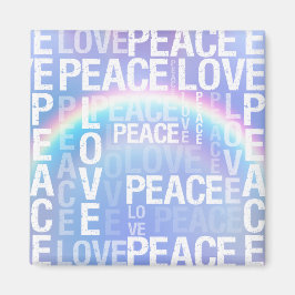 Lila Rainbow White Peace Liebe Magnet