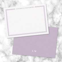Lila Rand Minimalistischer Namensmonogramm