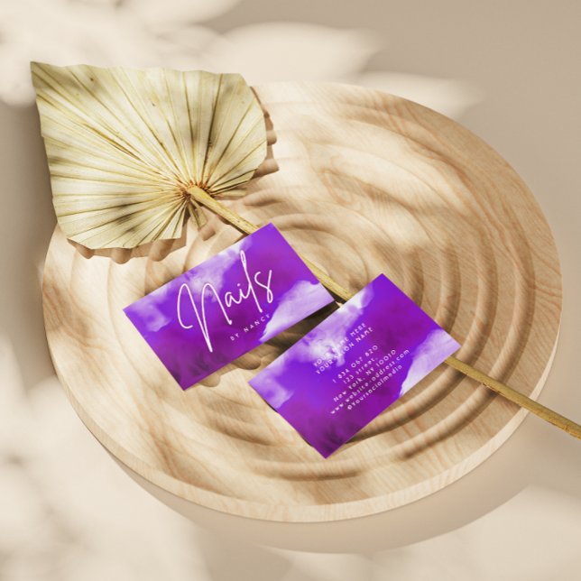 Lila Rauchen und Neon Nail Artist Nail Tech Visitenkarte (Von Creator hochgeladen)