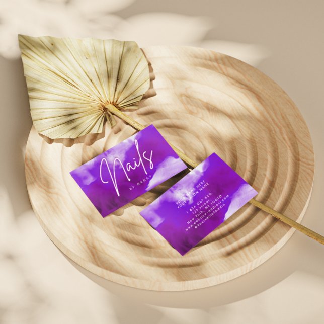 Lila Rauchen und Neon Nail Artist Nail Tech Visitenkarte (Von Creator hochgeladen)