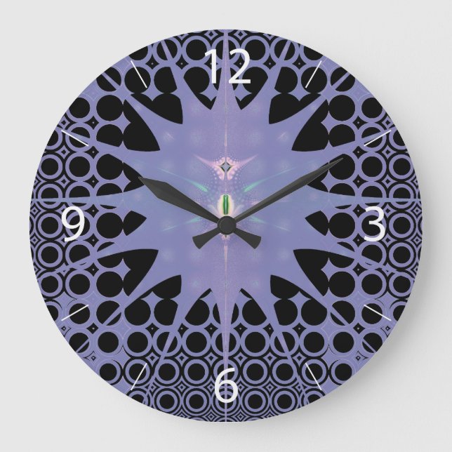 Lila Raum Große Wanduhr (Vorderseite)