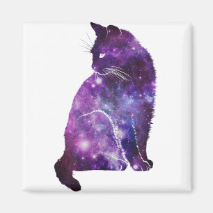 Lila Raum-Nebelfleck-Katze Magnet