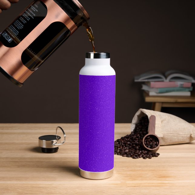 Lila Rauschen Textur Wasserflasche Trinkflasche (Kaffee)