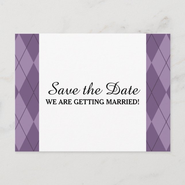Lila Raute Save the Date Postkarte (Vorderseite)
