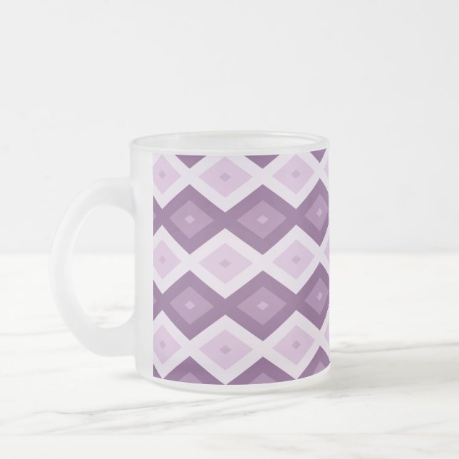 Lila Rautenmuster Mattglastasse (Links)