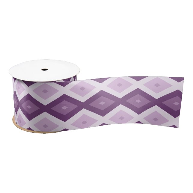 Lila Rautenmuster Satinband (Spule)