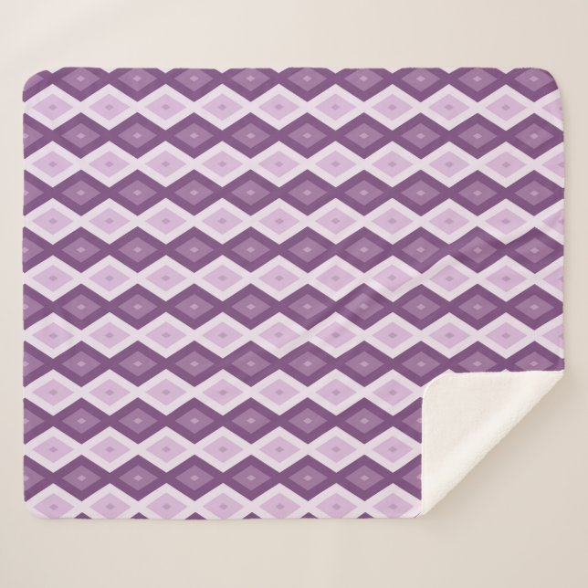 Lila Rautenmuster Sherpadecke (Vorderseite (Horizontal))