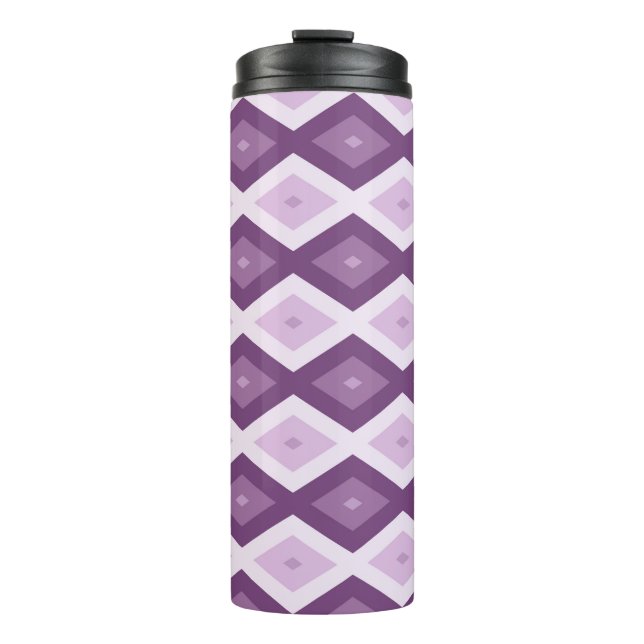 Lila Rautenmuster Thermosbecher (Vorderseite)