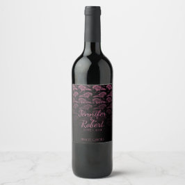 Lila Raven Gothic Wedding Wine Label Weinetikett