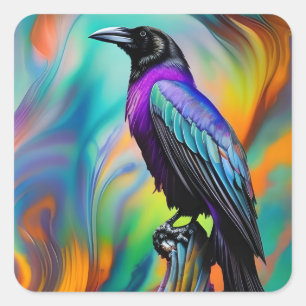 Lila Raven, Hintergrund für Nordlichter Quadratischer Aufkleber