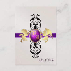 Lila Reaktion von Prince & Princess 2 RSVP Karte