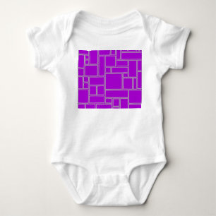 Lila Rechtecke Baby Strampler