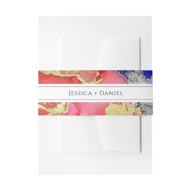 Lila Red Gold Jewel Tone Hochzeit Einladungsbanderole (Vorderseite Beispiel)