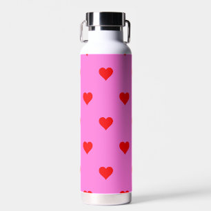 Lila Red Niedlich Simple Heart Pattern Trinkflasche