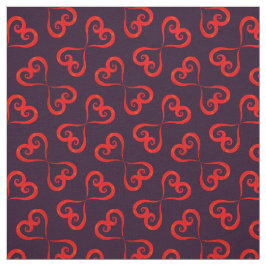 Lila Red Wirbel Hearts Weihnachtsmuster Elegant Stoff