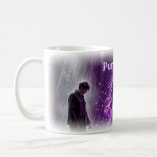 Lila Regen Emotionale Sturmromanze Kunsttasse Kaffeetasse