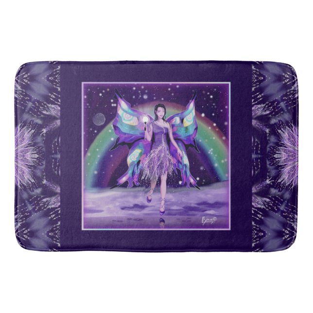 Lila Regen Fairy Bath Mat Badematte (Vorderseite)