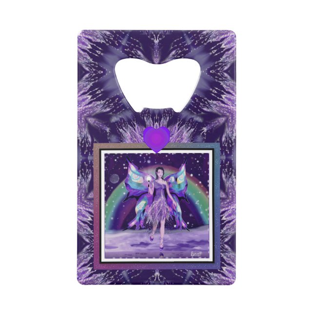 Lila Regen Fairy Geldbeutel Flaschenöffner (Vorderseite)