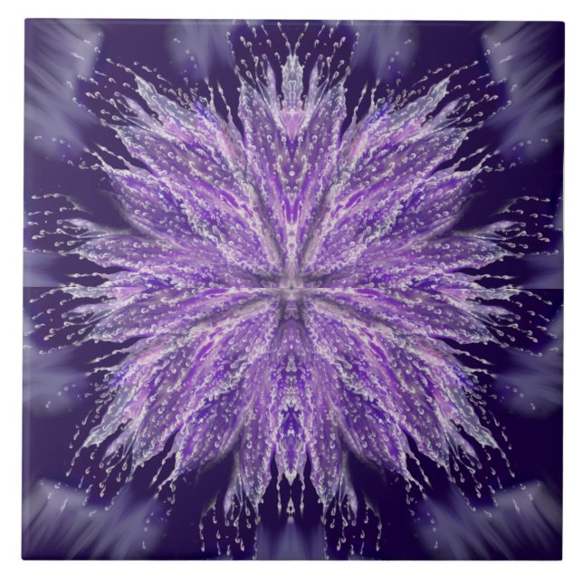 Lila Regen Fairy Keramik Tile Fliese (Vorderseite)