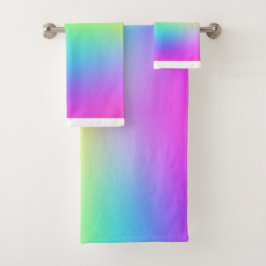 Lila Regenbogen 3 Stück Badhandtuch Set