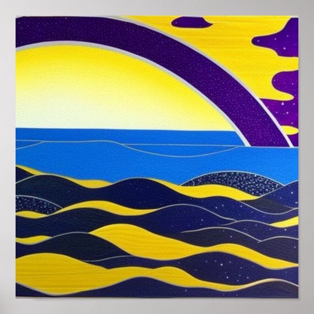 Lila Regenbogen bei Sea Poster (Vorne)