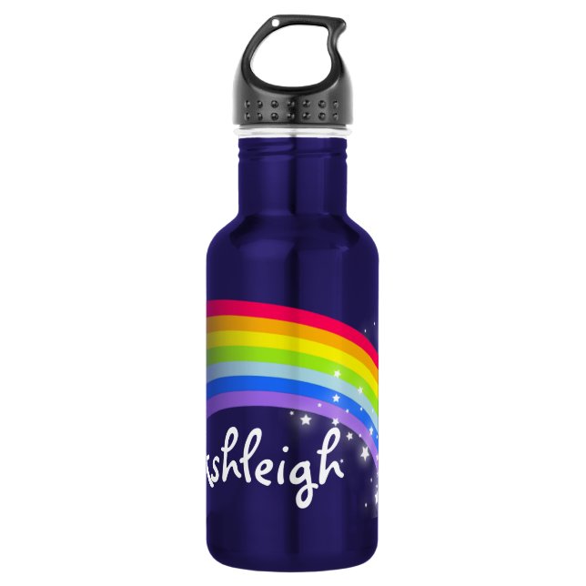 Lila Regenbogen genannt Freiheitskinder Edelstahlflasche (Vorderseite)