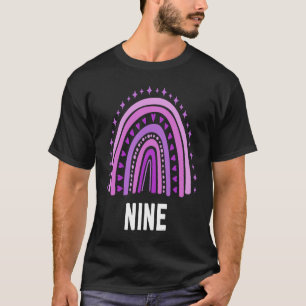 Lila Regenbogen im neunjährigen 9. Geburtstag T-Shirt