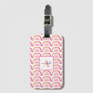 Lila Regenbogen-Monogramm-Initiale Gepäckanhänger