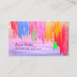 Lila Regenbogen Wasserfarbe Abstrakt gestrichen Kü Visitenkarte
