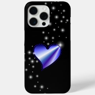 Lila Regenbogenherz mit Sternen auf schwarz Case-Mate iPhone Hülle