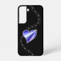 Lila Regenbogenherz mit Sternen auf schwarz