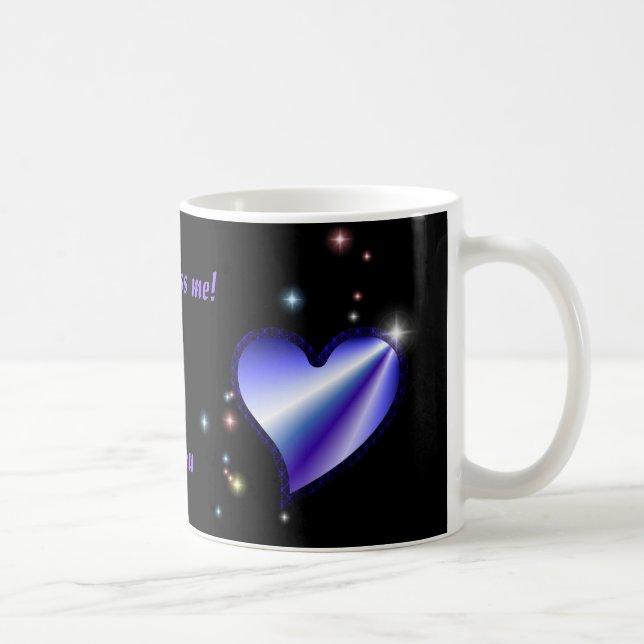 Lila Regenbogenherz mit Sternen Tasse (Rechts)