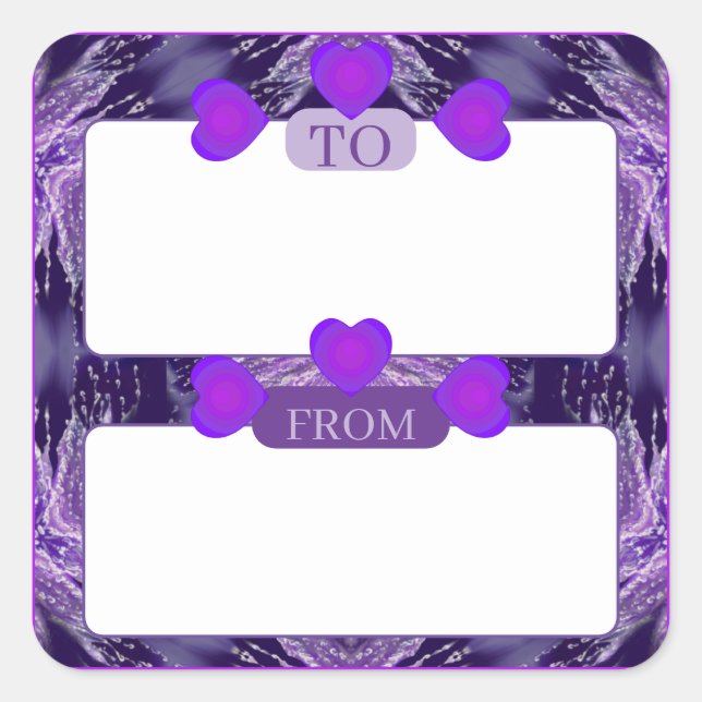 Lila Regenfee Quadratischer Aufkleber (Vorderseite)