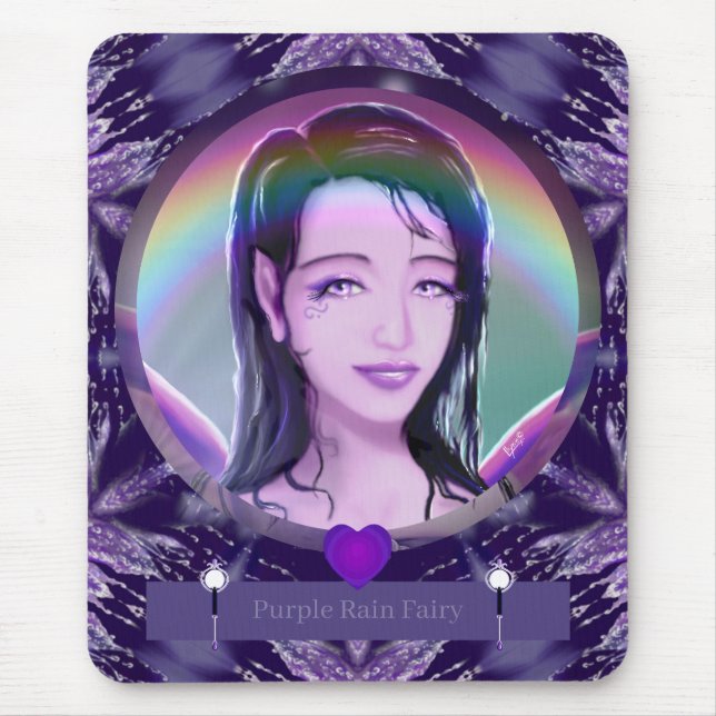 Lila Regenmäuse-Pad Mousepad (Vorne)