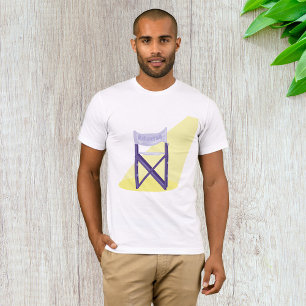 Lila Regisseursessel mit Spotlight T-Shirt