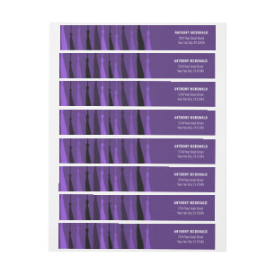 Lila Reihe von Quasten-Wrap-Around-Adressetikett