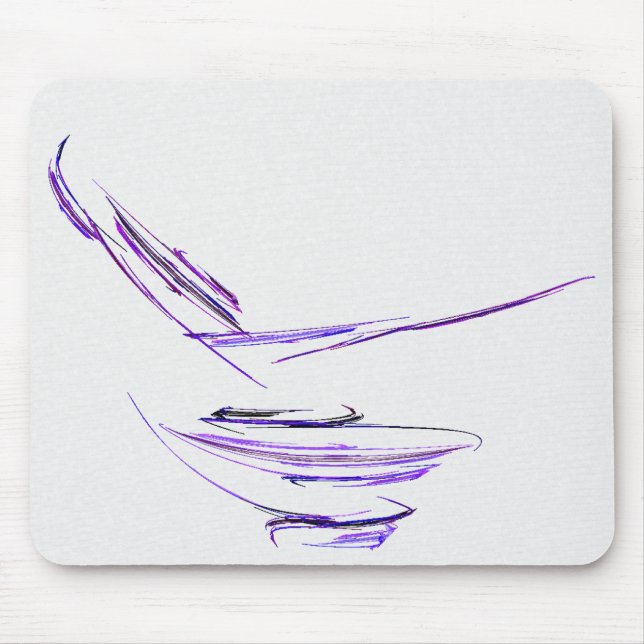 Lila Reis-Schüssel-abstrakte Kunst Mousepad (Vorne)