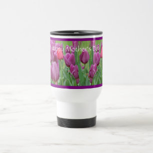 Lila Reise-Tasse der Tulpe-Blumen-Kunst-Mutter Reisebecher